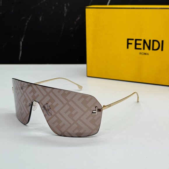 NEW FENDI FE4121US 32E GOLD/BROWN SUNGLASSES WOMEN FENDI - Picture 1 of 13